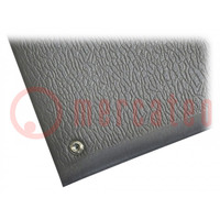 Floor mat; ESD; L: 1.5m; W: 0.9m; Thk: 9mm; PVC; grey; <11MΩ