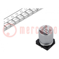 Condensatore: elettrolitico; SMD; 33uF; 50VDC; Ø6,3x7,7mm; ±20%