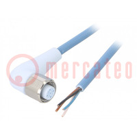 Connection lead; M12; PIN: 4; angled; 20m; plug; 250VAC; -40÷105°C