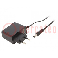 Power supply: switched-mode; mains,plug; 12VDC; 0.5A; 6W; Plug: EU