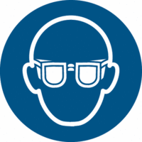 Sicherheitskennzeichnung - Augenschutz benutzen, Blau, 20 cm, Folie, Seton