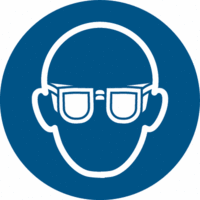 Sicherheitskennzeichnung - Augenschutz benutzen, Blau, 10 cm, Folie, Seton