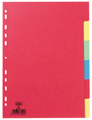 OXFORD tabbladen, formaat A4, uit karton, onbedrukt, 11-gaatsperforatie, geassorteerde kleuren, 12 tabs