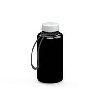 Artikelbild Drink bottle "Refresh" clear-transparent incl. strap, 0.7 l, black/white