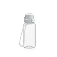 Artikelbild Trinkflasche "School", 400 ml, inkl. Strap, transparent/weiß