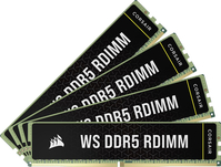 CORSAIR WS DDR5 ECC RDIMM 128GB (4X32GB) 5600MHZ CL40 AMD EXPO INTEL XMP 3.0 MEMORIA PARA ESTACIONES DE TRABAJO - NEGRO (CMA128G