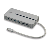 Lindy 43360 dokkoló állomás és port replikátor Vezetékes USB 3.2 Gen 1 (3.1 Gen 1) Type-C Ezüst, Fehér
