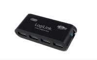 LogiLink USB 3.0 4x 5000 Mbit/s Fekete