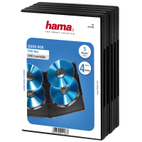 Hama DVD Quad Box, Black, Package of 5 pieces 4 Disks Schwarz