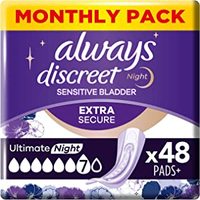 Always Discreet Ultimate Night Inkontinenz-Pad Frau
