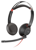 POLY Blackwire 5220 Zestaw słuchawkowy Przewodowa Opaska na głowę Połączenia/muzyka USB Typu-A Czarny, Czerwony