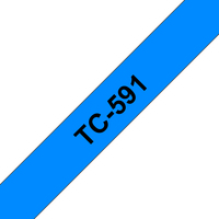 Brother TC-591 ruban d'étiquette Noir sur bleu