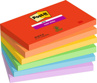 3M 655-6SS-PLAY karteczka samoprzylepna Prostokąt Niebieski, Zielony, Pomarańczowy, Czerwony, Fioletowy, Żółty 90 ark. Samoprzylepny