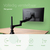 R-Go Tools Monitorarm R-Go Caparo, verstelbare enkele monitorarm met gasveer, 100% circulair, 3-9 kg draagvermogen, zwart