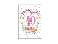 Geburtstagskarte Gollong Zahlengeburtstag 40 Blumenkranz