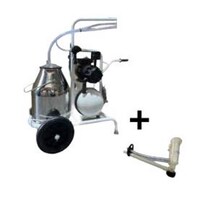 De Boer Minimelker 2 geiten met vacuumtank, 30L RVS emmer, Interpuls melkklauw