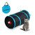 Relaxdays Katzentunnel faltbar, BxD: ca. 48x26 cm, Katzenröhre mit Spielzeug & Tasche, interaktiver Spieltunnel, schwarz