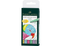 Tekenstift Faber-Castell Pitt Artist Pen Brush etui a 6 stuks pastel