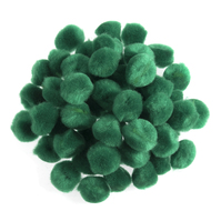 Pom Poms 1.2cm: Green: Pack of 100