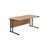 Jemini Rectangular Double Upright Cantilever Desk 1800x800x730mm Nova Oak/Black KF820291