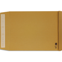 Paquet de 25 pochettes kraft brun recyclé 120 g, 3 soufflets de 3 cm, 26 : 275x365mm. Autoadhésive