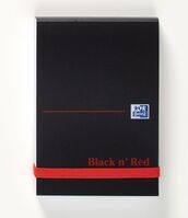 Black n' Red Plain Elasticated Casebound Notebook 192 Pages A7 (Pack of 10)
