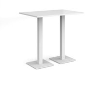Brescia rectangular poseur table with flat square white bases 1200mm x 800mm - w