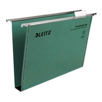 Leitz Ultimate Clenched Bar Foolscap Suspension File Card 30mm Green (Pack 50)