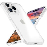 NALIA Extreme Thin Hardcover compatible with iPhone 15 Pro Case, 0,3mm Ultra-Slim Translucent Matt Anti-Fingerprint Protection, Ultrathin Semi-Transparent Non-Slip Cover, Light-...