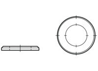 Unterlegscheibe, M4, H 0.8 mm, Außen-Ø 9 mm, Stahl, verzinkt, DIN 125/ISO 7090,