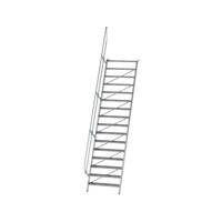 Treppe 60° Stufenbreite 1000 mm, 16 Stufen, Aluminium geriffelt