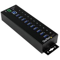 10 PORT INDUSTRIAL USB 3.0 HUB 10-Port Industrial USB 3.0 Hub with ESD & 350W Surge Protection, USB 3.0 (3.1 Gen 1) Type-B, USB 3.2 Gen 1