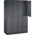 Armario guardarropa de acero de dos pisos INTRO, A x P 1220 x 500 mm, 8 compartimentos, cuerpo gris negruzco, puertas en gris negruzco.