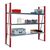 Wide span shelving, coloured