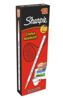 Permanentmarker Sharpie China Marker, 2,0 mm, weiß, 12 Stück in Schachtel