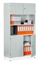 Kombi-Grund-Büroschrank, Büroschranksystem MODUFIX, HxBxT: 1875 x 820 x 420 mm | BKK0300-LGLG