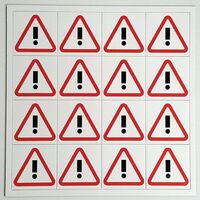 Magnetic indicator sheets - Exclamation mark (warning triangle)