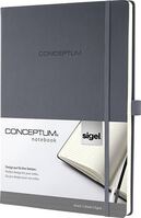 Sigel CO649 "Conceptum" jegyzetfüzet A4, vonalas, sötétszürke (SICO649)