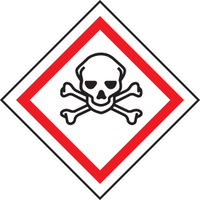 SPARTEX 14543U GHS LABEL - TOXIC (100X100MM) 1: RIGID PLASTIC