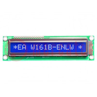 Wyświetlacz: LCD; alfanumeryczny; STN Negative; 16x1; niebieski
