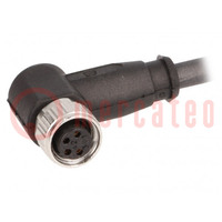 Connector: M8; female; PIN: 4; angled 90°; with lead; plug; 10m