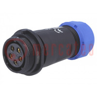 Stekker; SP21; vrouwelijk; PIN: 5; IP68; 7÷12mm; 30A; solderen; 500V