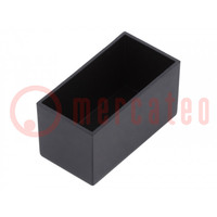 Carcasa: para cubrir; X: 20mm; Y: 38mm; Z: 20mm; ABS; negro; -20÷60°C