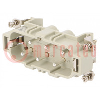 Connector: HDC; male; HSB; PIN: 6; 6+PE; size 6; 35A; 400V; 1.5÷6mm2