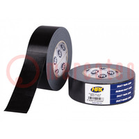 Tape: duct; W: 48mm; L: 50m; Thk: 0.2mm; black; natural rubber; 12%