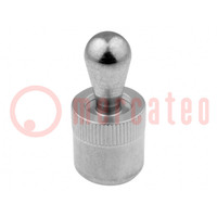 Side thrust pin; Øout: 16mm; Overall len: 33.7mm; Tip mat: steel