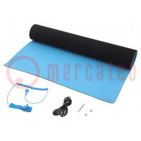 Protective bench kit; ESD; L: 1.2m; W: 0.6m; Thk: 2mm; blue (bright)