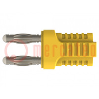 Stackable safety shunt; 4mm banana; 12A; 33VAC; 70VDC; yellow