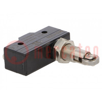 Microswitch SNAP ACTION; 15A/250VAC; 0.3A/220VDC; with roller