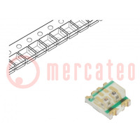 LED; SMD; rosso/giallo-verde; 1,9x1,6x0,8mm; 130°; 20mA; 60/60mW